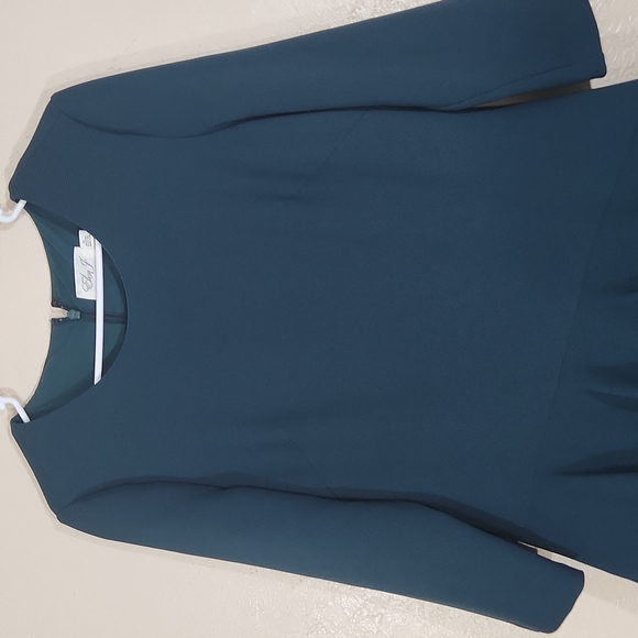 Eliza J Green 2 Ruffled Layers Shift Dress SZ 12 - Picture 2 of 8